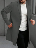 Men's button-up wool winter coat — additional view