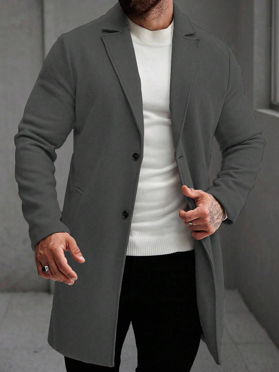 Men's button-up wool winter coat — additional view