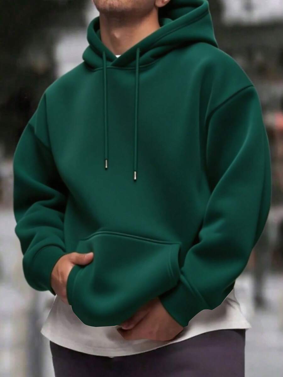 Men's drawstring long sleeve hoodie — additional view