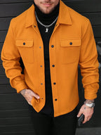 Men's single-breasted long sleeve shacket — additional view