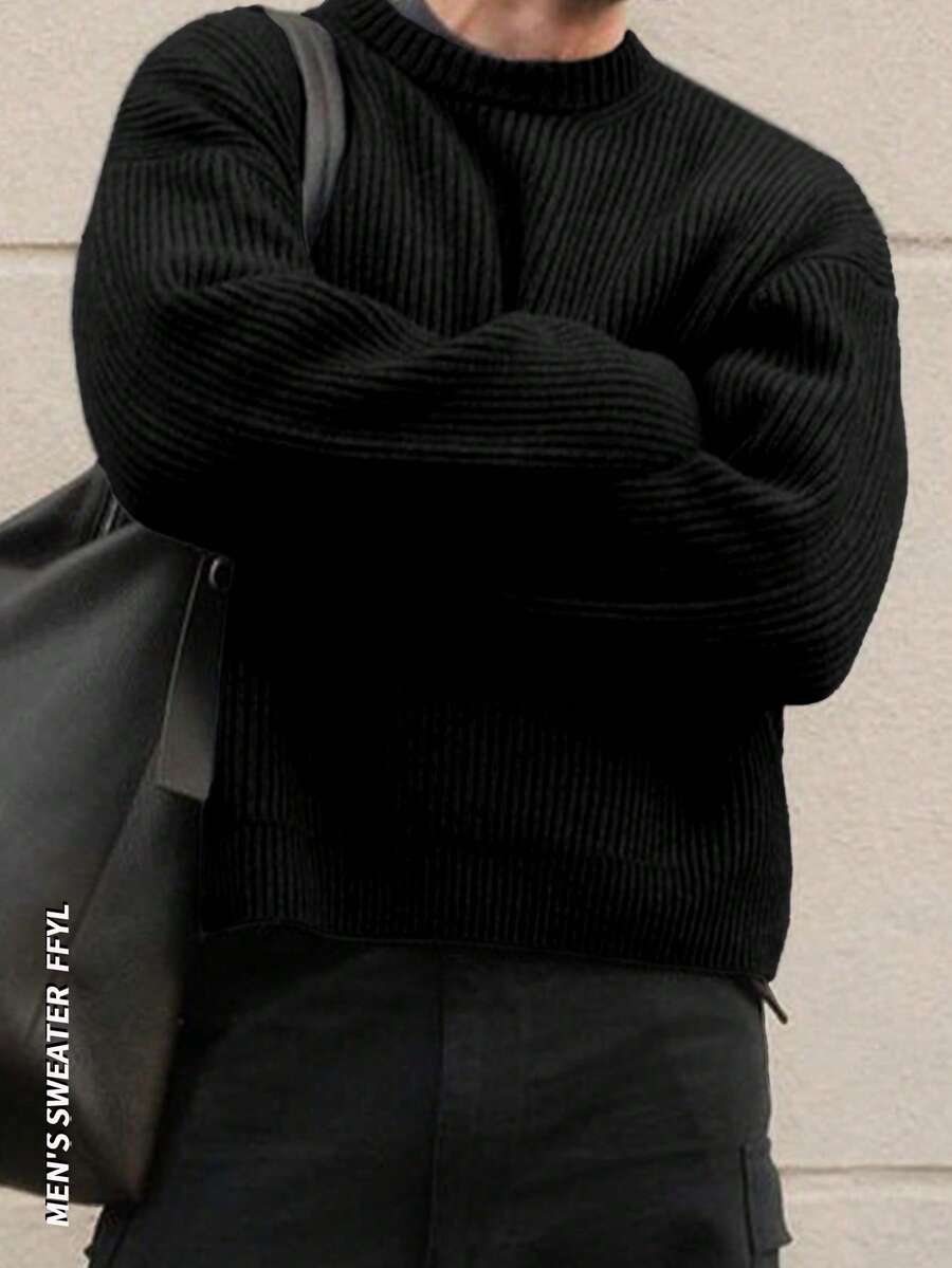 Men's crew neck relaxed-fit pullover — additional view