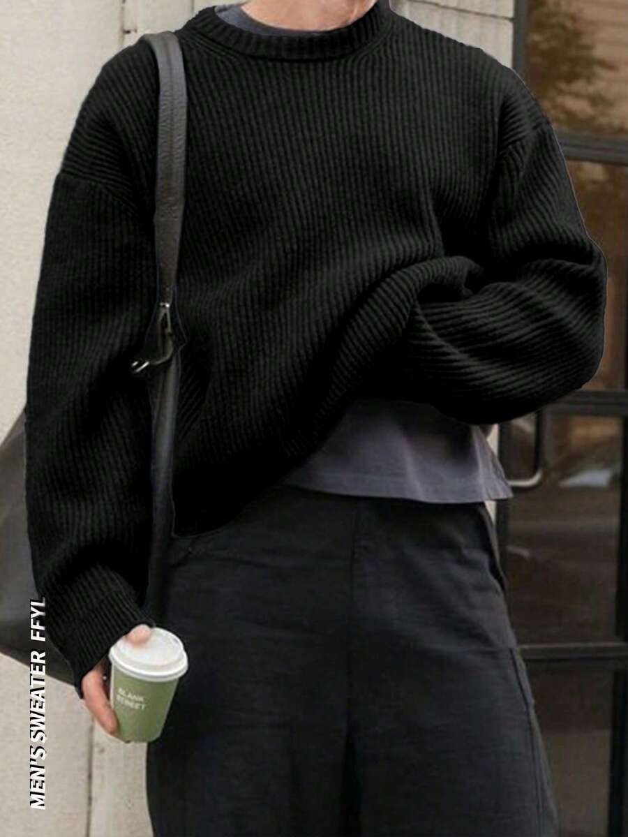 Men's crew neck relaxed-fit pullover — additional view