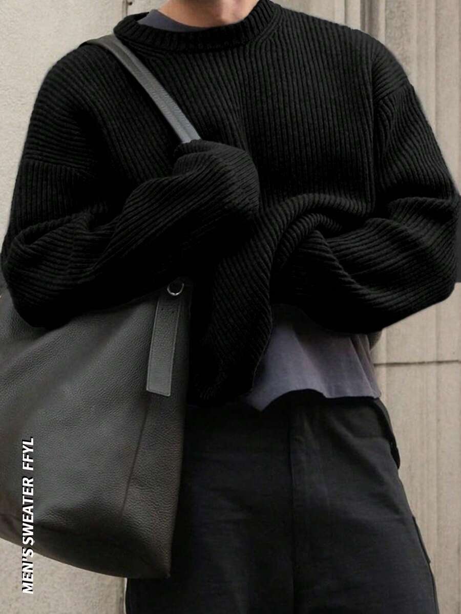 Men's crew neck relaxed-fit pullover — additional view