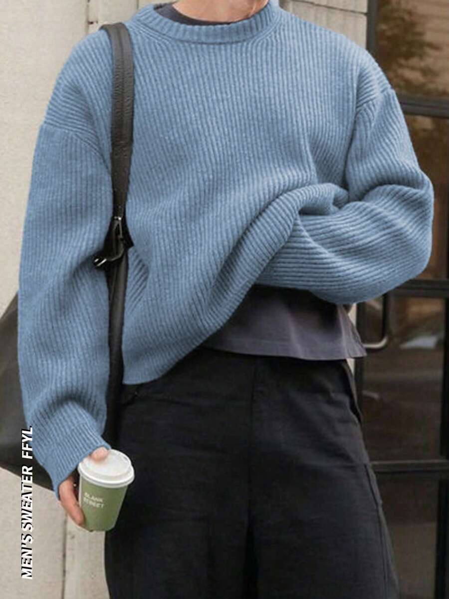 Men's crew neck relaxed-fit pullover — additional view