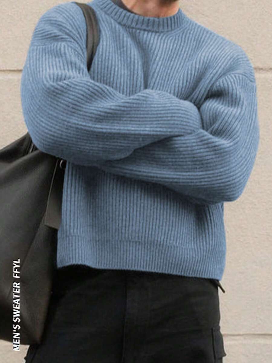 Men's crew neck relaxed-fit pullover — additional view
