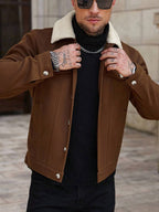 Men's teddy fleece cropped coat — additional view