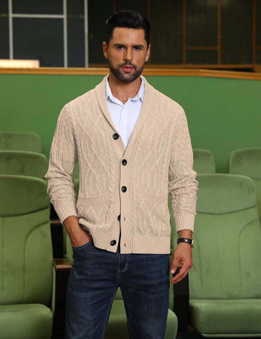 Men's shawl collar slim-fit cardigan — additional view
