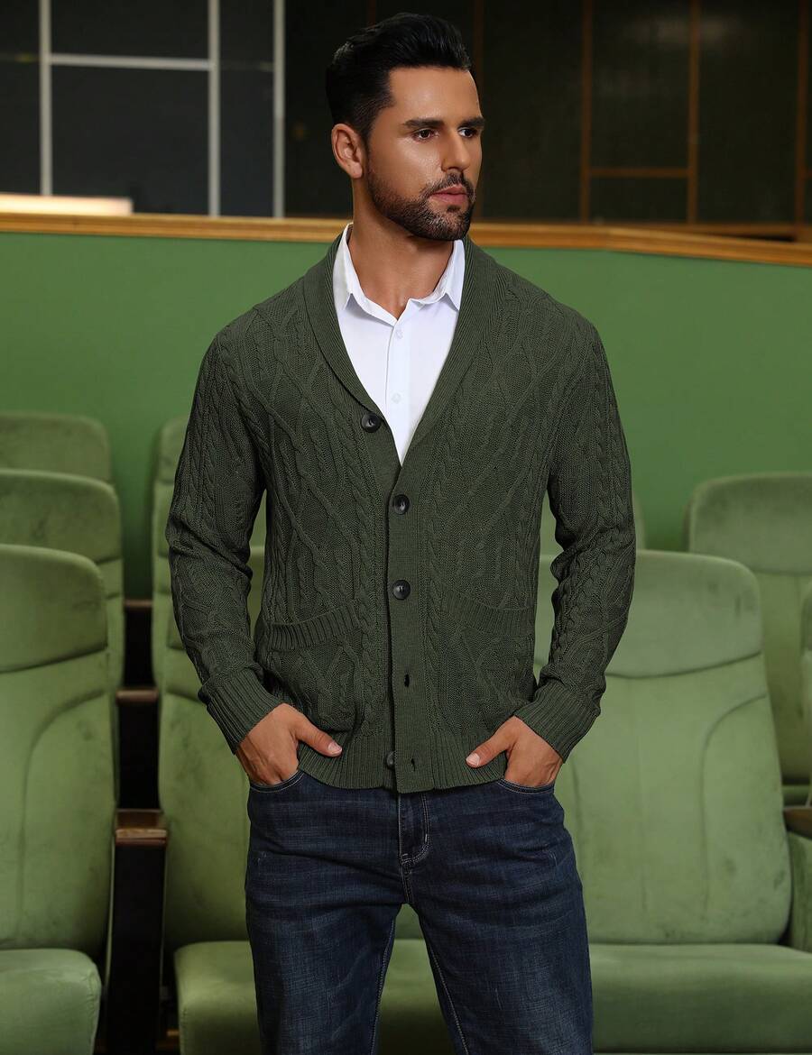 Men's shawl collar slim-fit cardigan — additional view