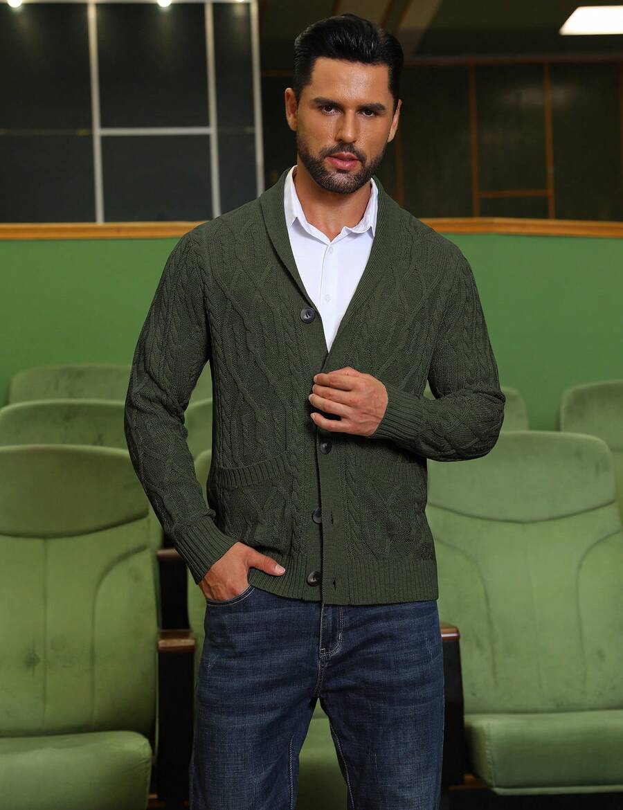 Men's shawl collar slim-fit cardigan — additional view