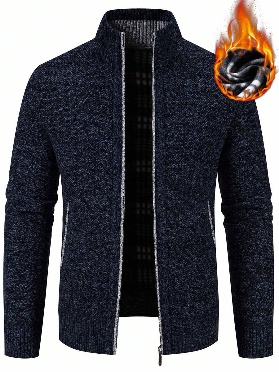 Men's color block ribbed cardigan — additional view