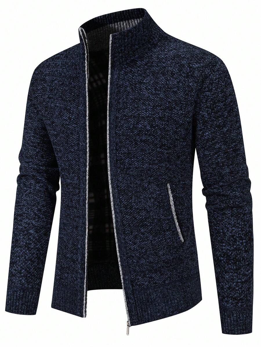 Men's color block ribbed cardigan — additional view