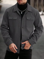 Men's single-breasted long sleeve shacket — additional view