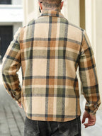 Men's checked button-up shacket — alternate view