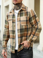 Men's checked button-up shacket — additional view
