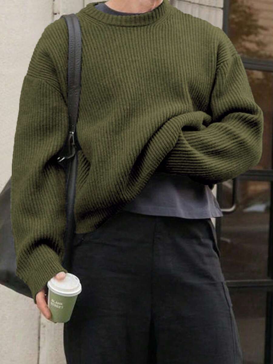 Men's crew neck relaxed-fit pullover — additional view