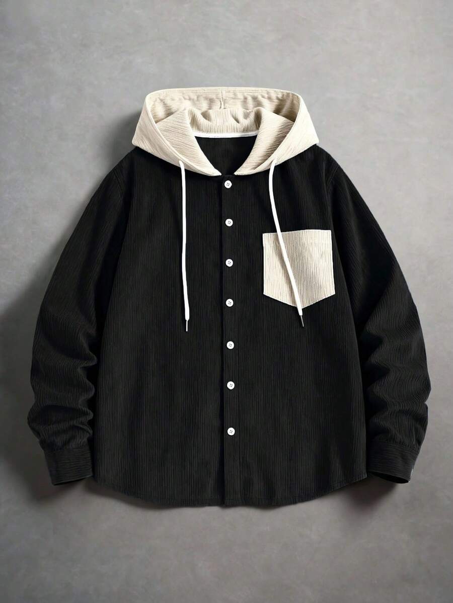 Men's corduroy relaxed-fit hoodie — additional view