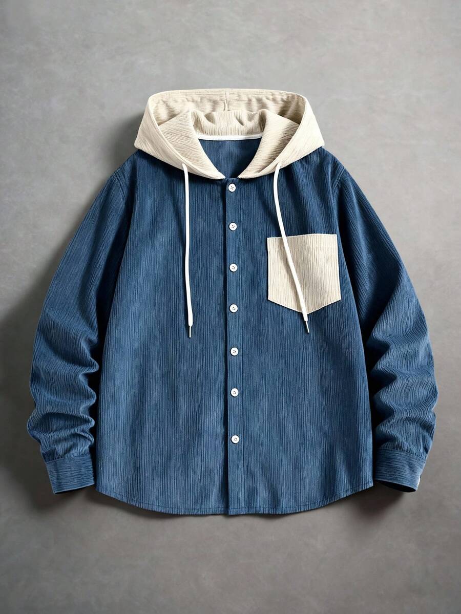 Men's corduroy relaxed-fit hoodie — additional view