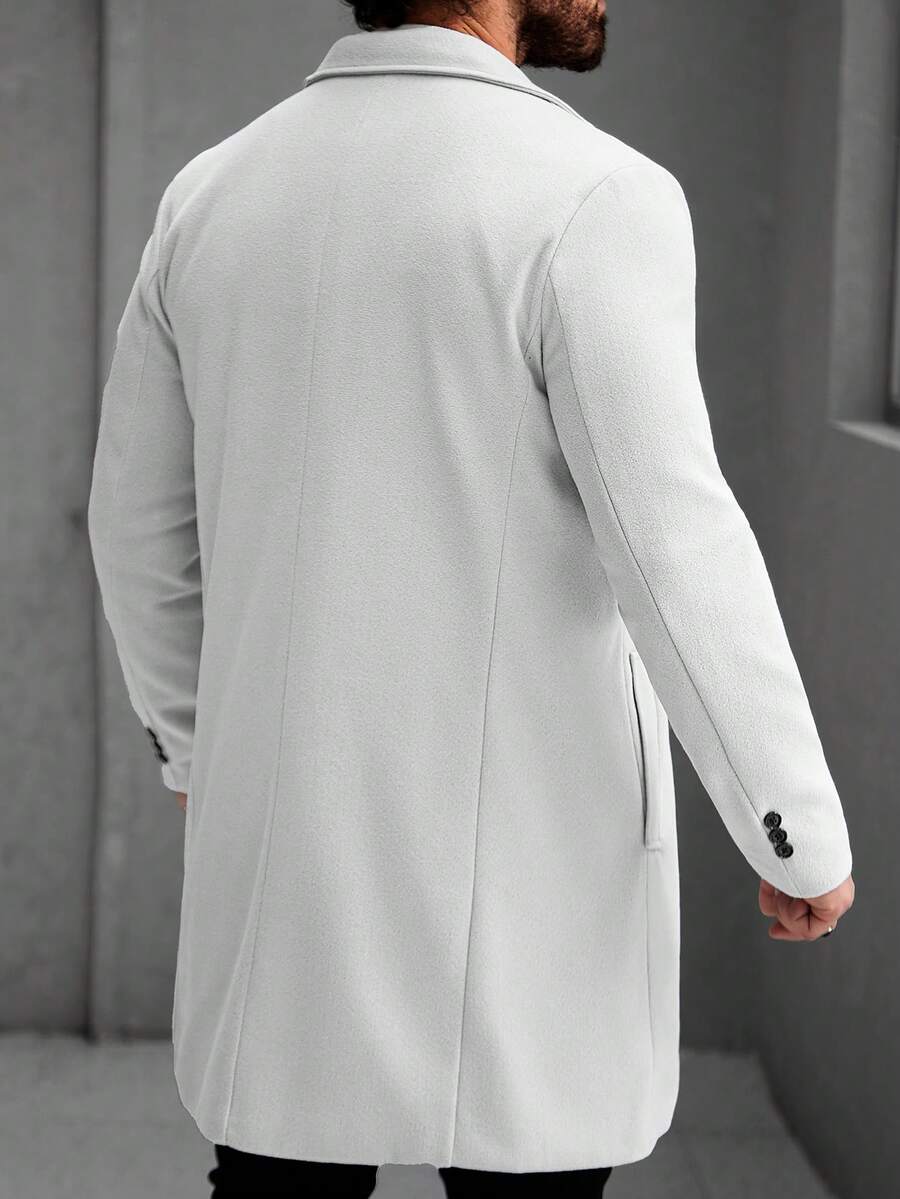 Men's button-up wool winter coat — alternate view