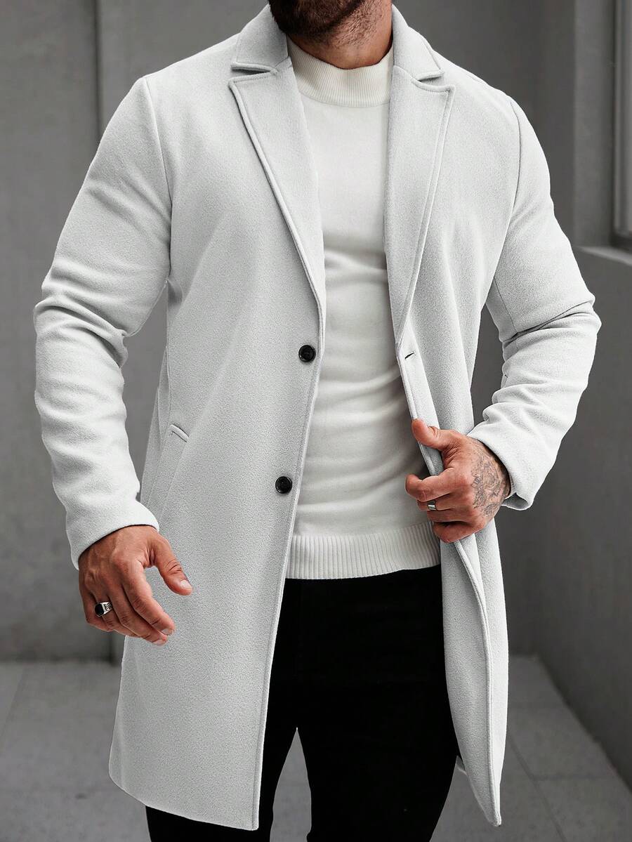 Men's button-up wool winter coat — additional view