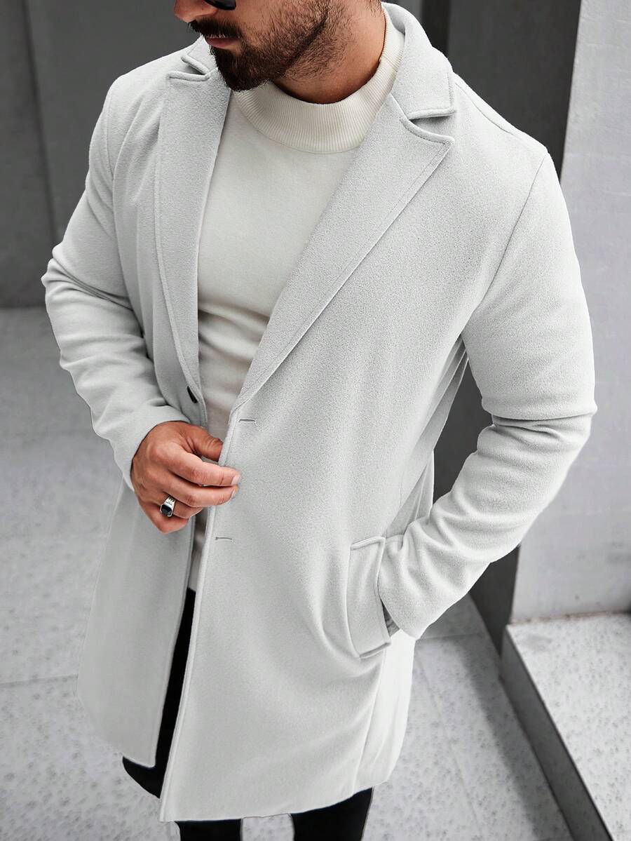 Men's button-up wool winter coat — additional view