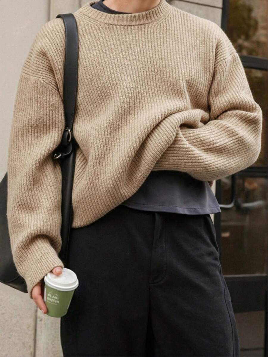 Men's crew neck relaxed-fit pullover — additional view