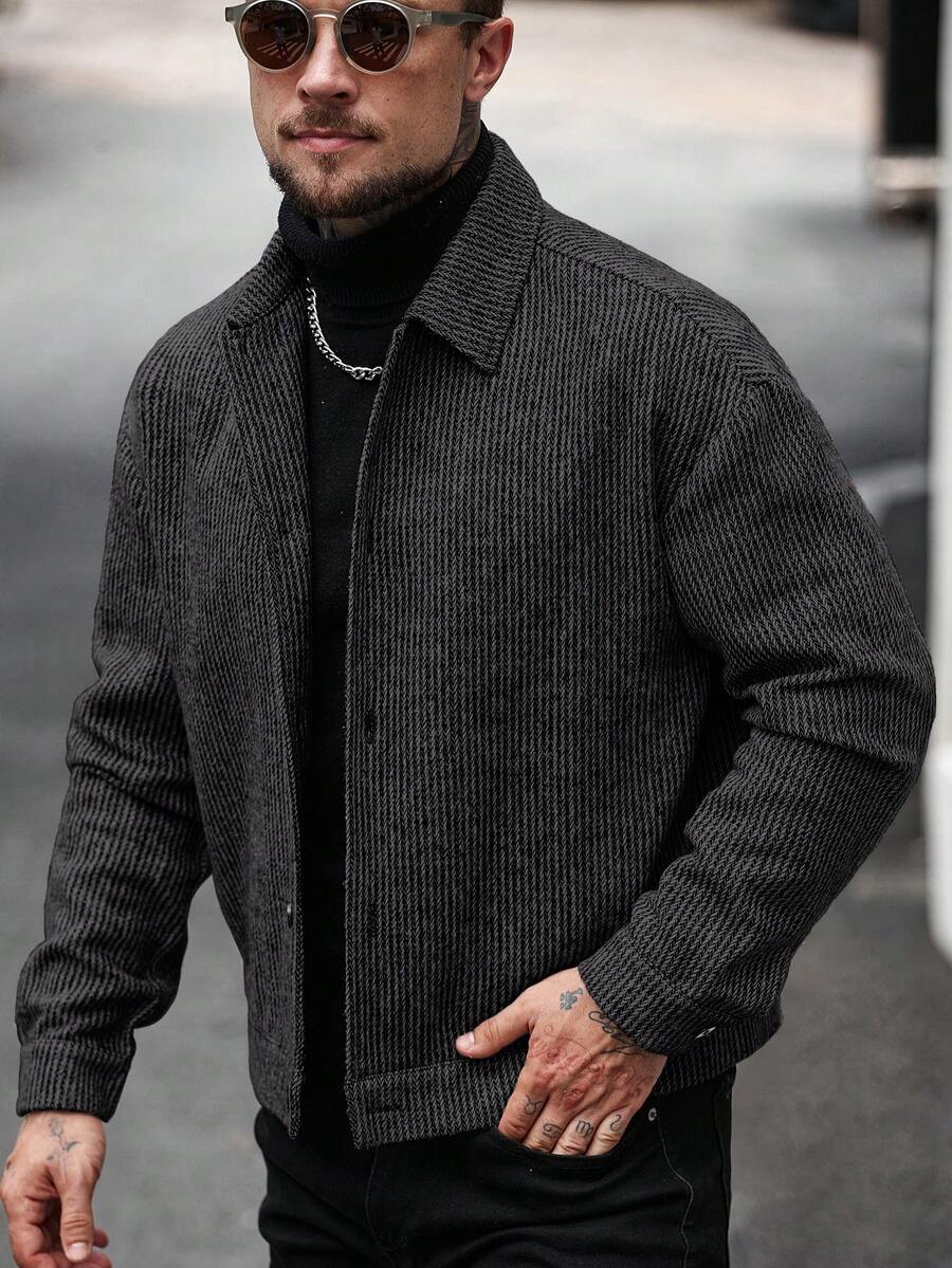 Men's single-breasted wool overcoat — additional view