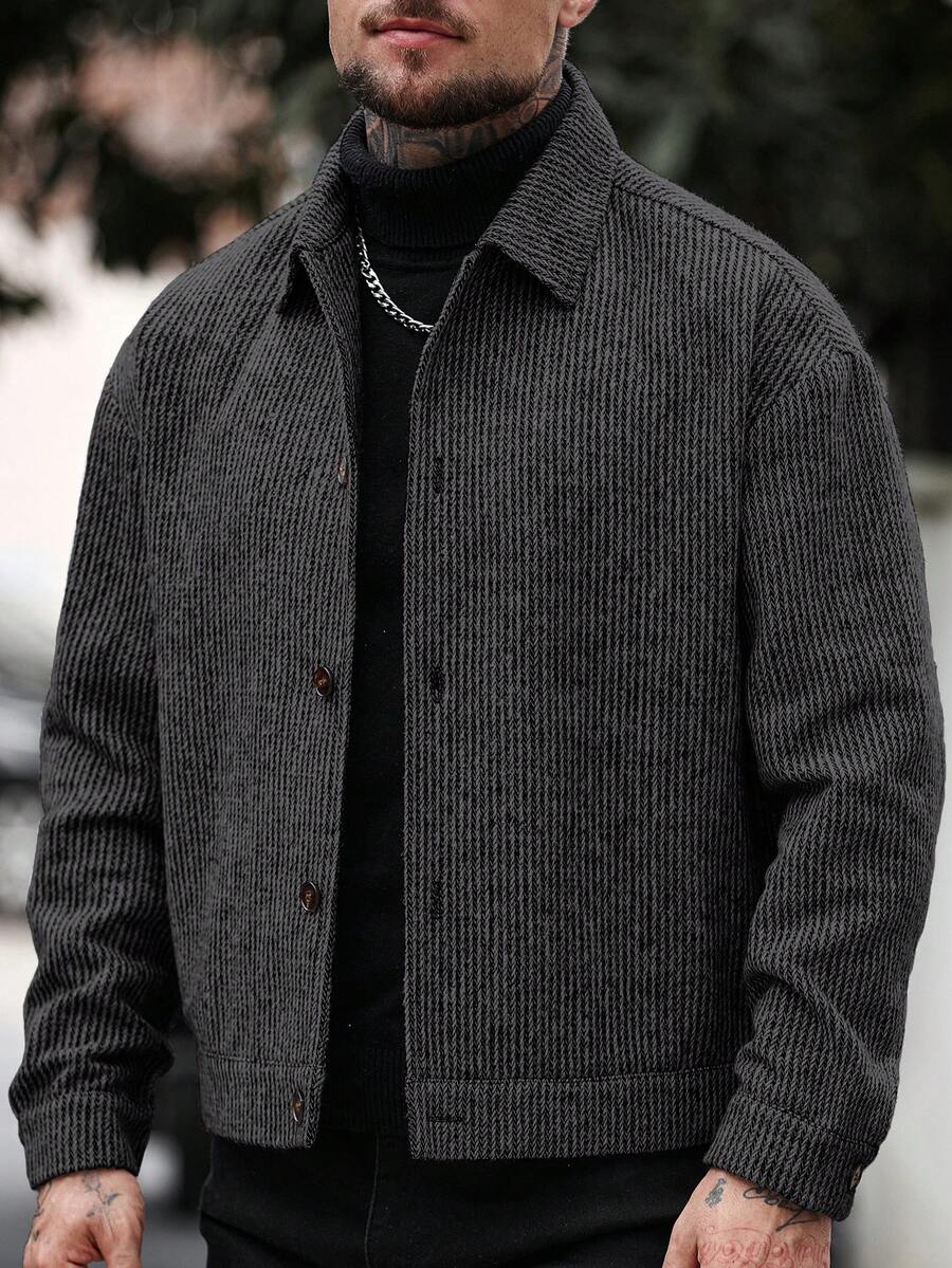 Men's single-breasted wool overcoat — additional view