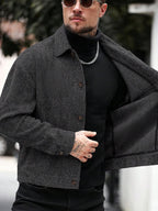 Men's single-breasted wool overcoat — additional view