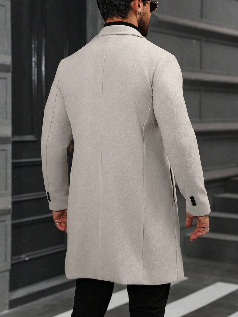 Men's button-up wool winter coat — additional view