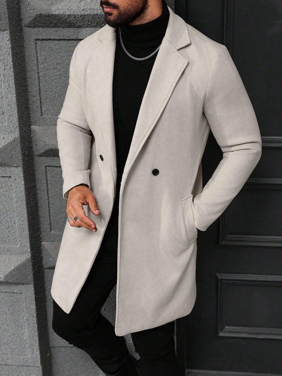 Men's button-up wool winter coat — additional view