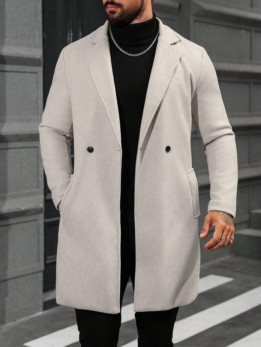Men's button-up wool winter coat — additional view