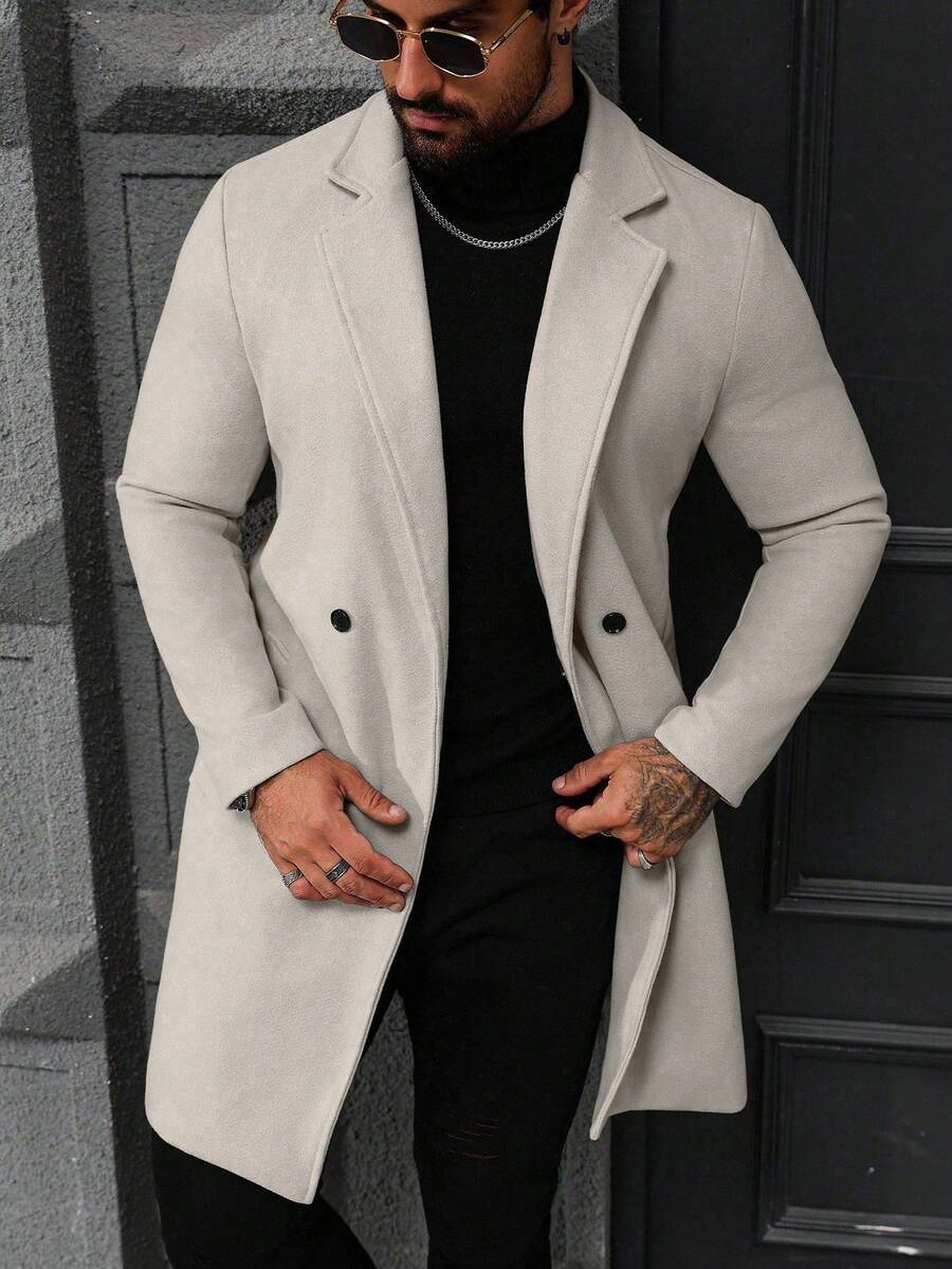 Men's button-up wool winter coat — additional view