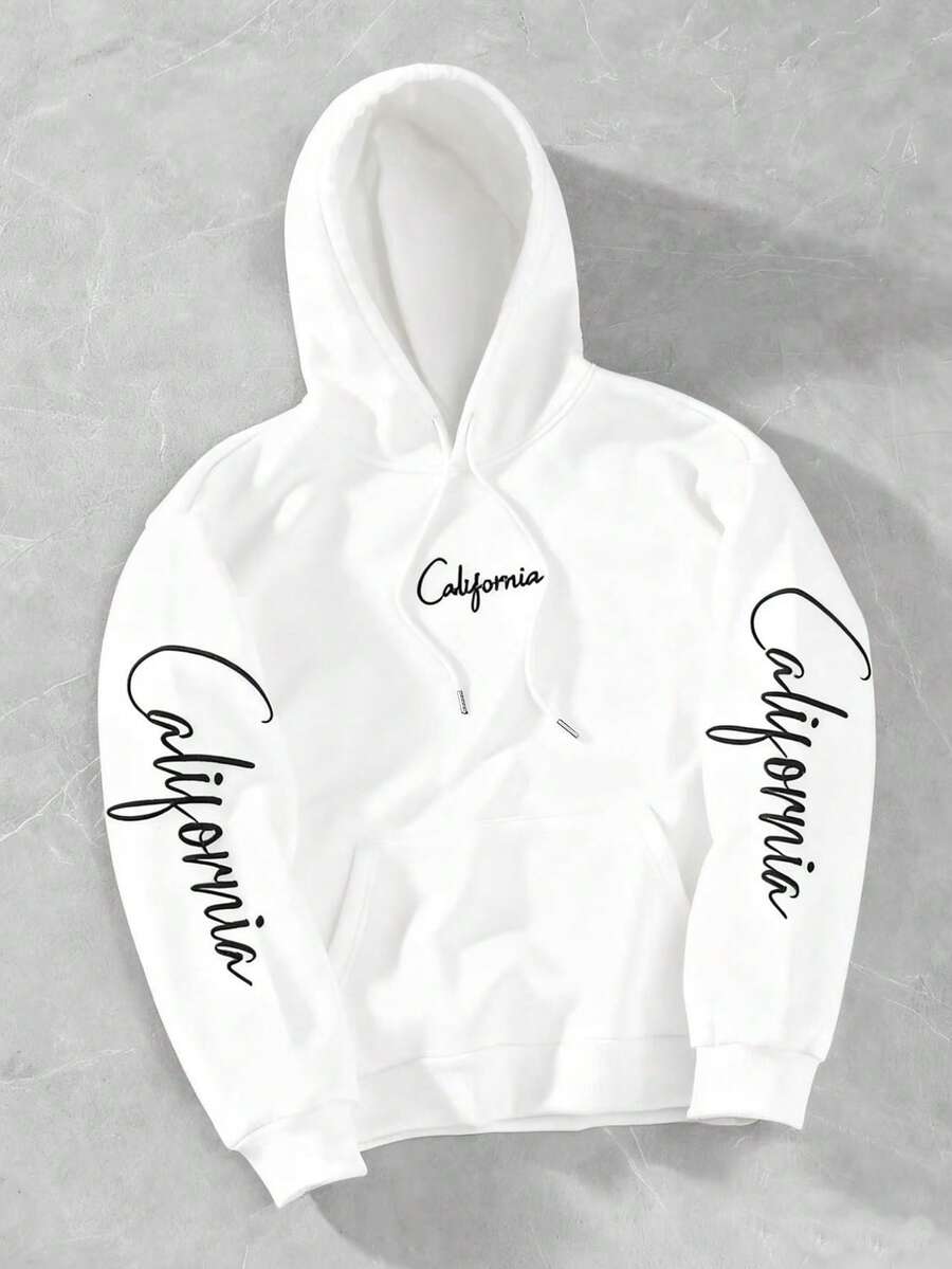 Men's hooded drawstring sweatshirt — additional view