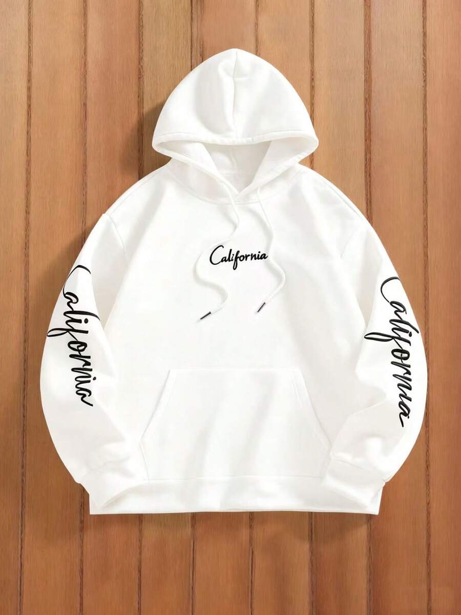 Men's hooded drawstring sweatshirt — additional view