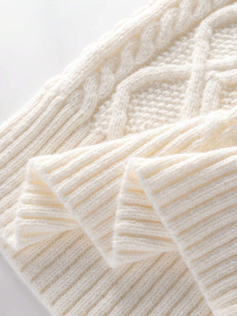 Men's half-zip cable-knit turtleneck sweater — additional view