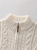 Men's half-zip cable-knit turtleneck sweater — additional view