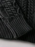 Men's half-zip cable-knit turtleneck sweater — additional view