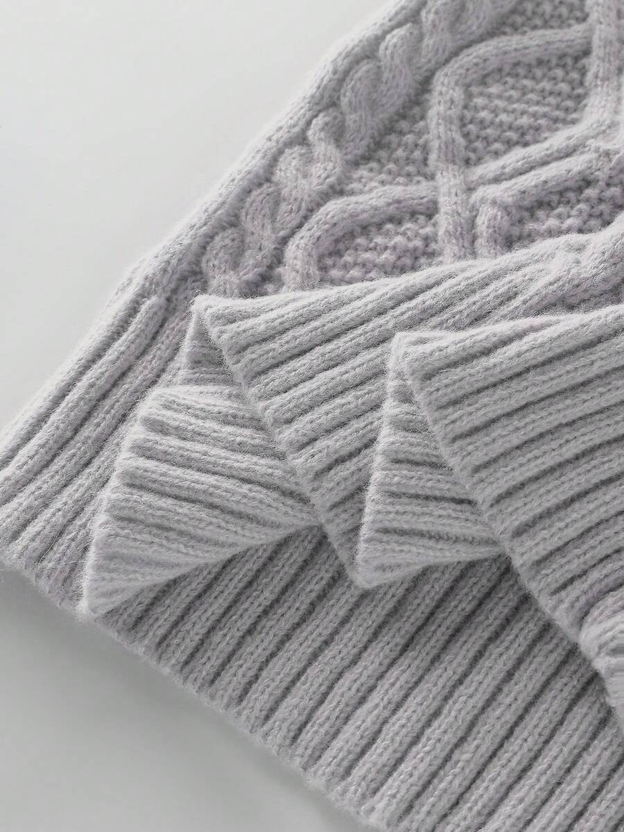Men's half-zip cable-knit turtleneck sweater — additional view