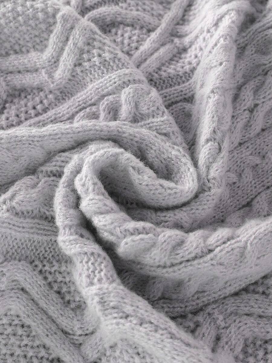 Men's half-zip cable-knit turtleneck sweater — additional view