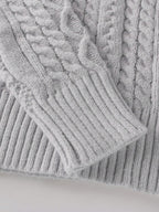 Men's half-zip cable-knit turtleneck sweater — additional view