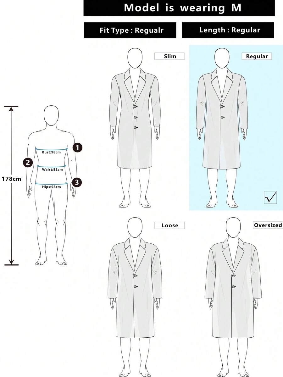 Men's button-up wool winter coat — additional view