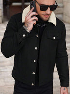 Men's teddy fleece cropped coat — additional view