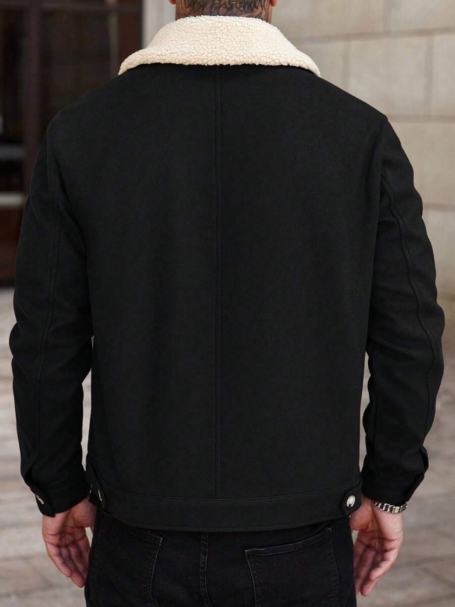 Men's teddy fleece cropped coat — additional view