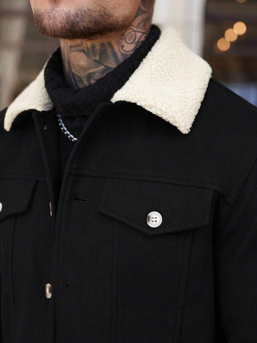 Men's teddy fleece cropped coat — additional view