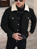 Men's teddy fleece cropped coat — additional view
