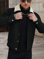 Men's teddy fleece cropped coat — additional view