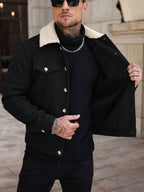 Men's teddy fleece cropped coat — additional view