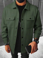 Men's single-breasted long sleeve shacket — additional view