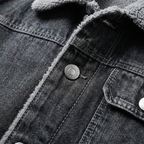 Men's fleece-lined casual denim jacket — additional view