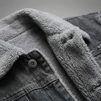 Men's fleece-lined casual denim jacket — additional view